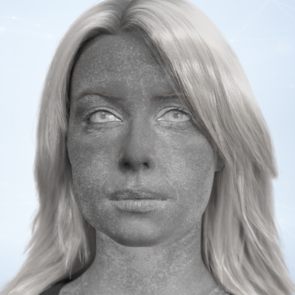 Rougness of a 3D model of a woman