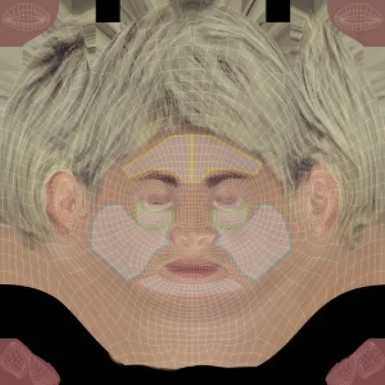 a UV map with region of interest for cosmetic efficacy testing